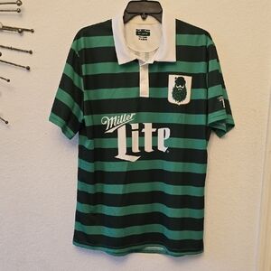 Green and Black Striped Men's Shirt
